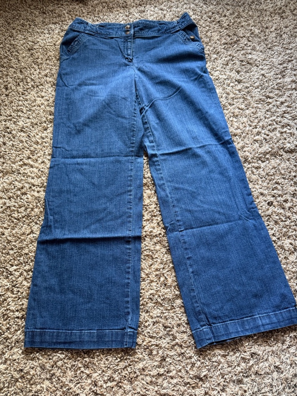 High-Rise Wide Leg Jeans in Dark Blue Denim